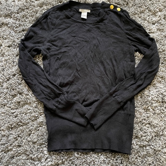 CLOSET CLEAN OUT! Cozy Black Sweater with Gold Buttons - Women's Size Small - Picture 6 of 7